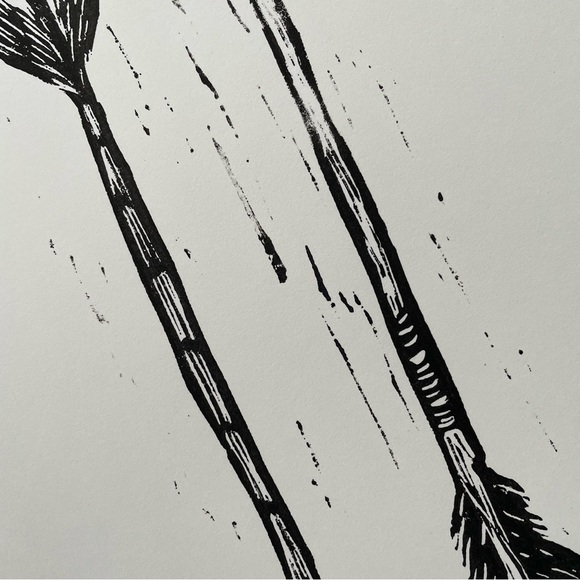 Original Woodcut Print - Arrows - Picture 4 of 6